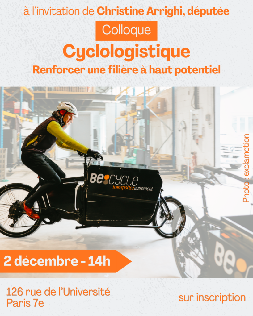 Visuel pour l'évènement cyclologistique du 2 décembre à l'Assemblée